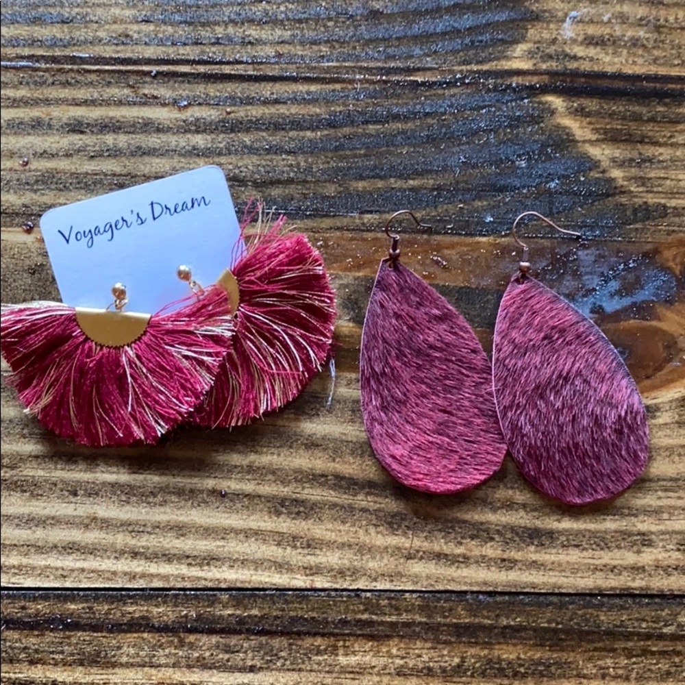 Burgundy Earrings